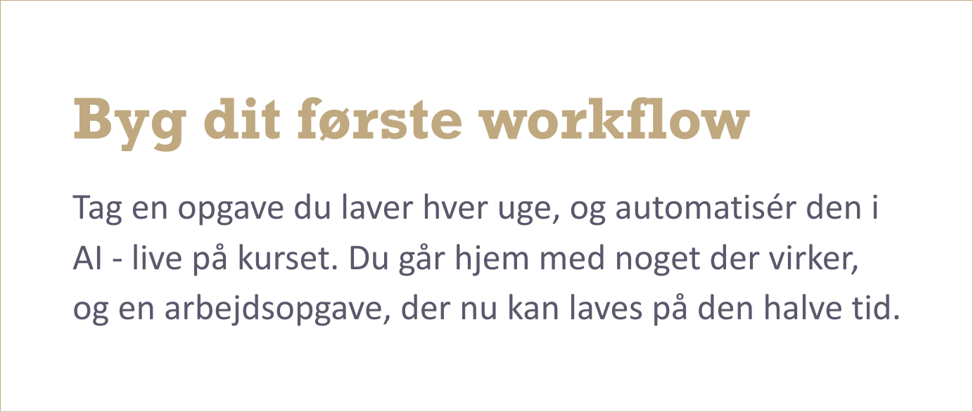 Byg dit første workflow